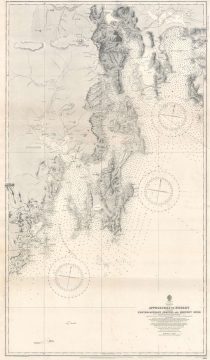 1921 Admiralty Nautical Chart / Map of Hobart, Tasmania
