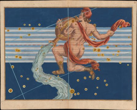 1603 / c. 1640 Johann Beyer Celestial Chart of the Aquarius Constellation