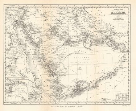1904 Bartholomew Map of Arabian Peninsula