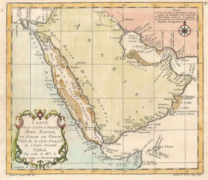 1740 Bellin Map of the Arabian Peninsula