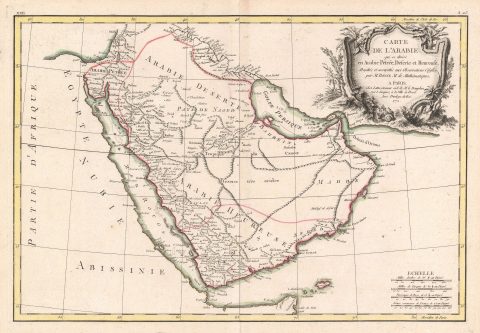1771 Bonne Map of Arabia