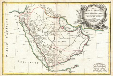1771 Bonne Map of Arabia