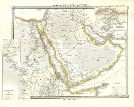 1855 Spruneri Map of Arabia, Egypt and Ethiopia or Abyssinia