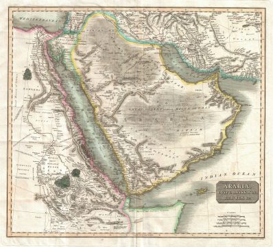 1817 Thomson Map of Arabia, Egypt, and Abysinnia