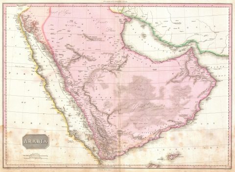 1818 Pinkerton Map of Arabia and the Persian Gulf