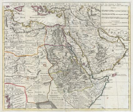 1730 De L'Isle Map of Arabia, Egypt, and Abyssinia