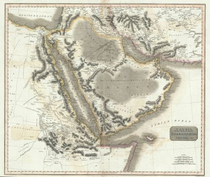 1814 Thomson Map of Arabia, Egypt and Abyssinia