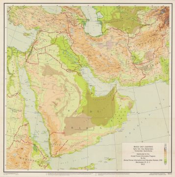 1950 Aeronautical Chart Service Topographic Map of the Middle East
