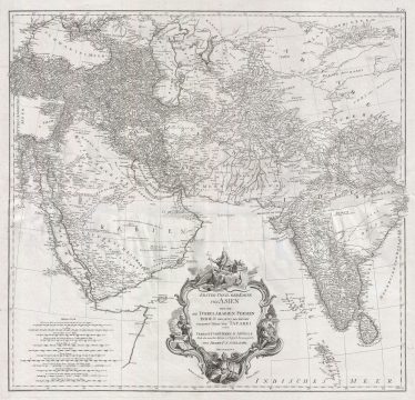 1786 Schraembl Wall Map of Persia, Arabia and India