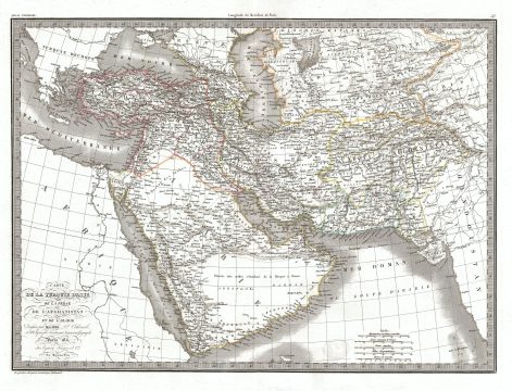 1831 Lapie Map of Turkey in Asia with Arabia, Afghanistan, and Persia