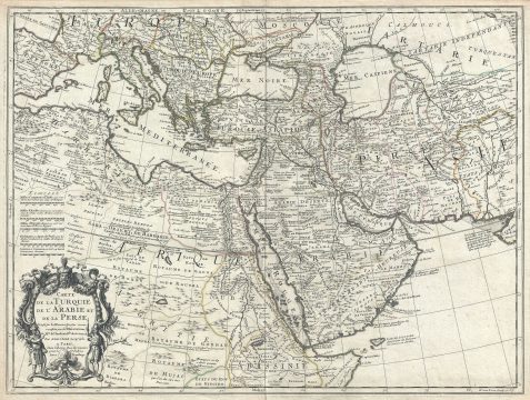 1701 Delisle Map of the Arabia, Turkey and Persia