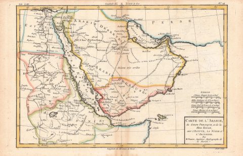 1780 Raynal / Bonne Map of Arabia and Abyssinia