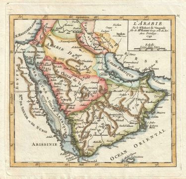 1749 Vaugondy Map of the Middle East