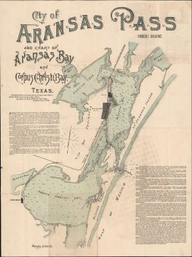 1890 San Antonio Aransas Pass Railway Map of Rockport, Corpus Christi, Texas