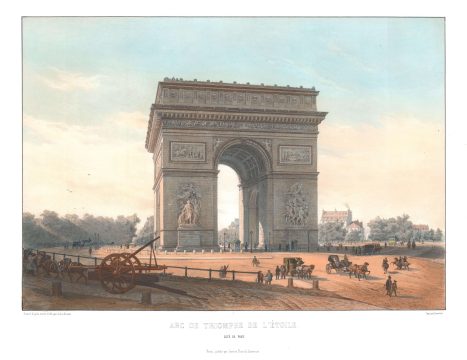 1845 Arnout View of the Arc de Triomphe, Paris, France