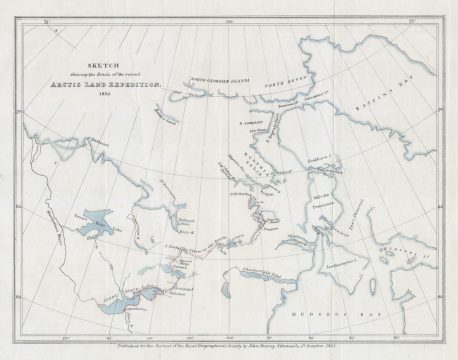 1835 Murray Map of the Arctic Land Expedition (Hudson Bay, Canada)