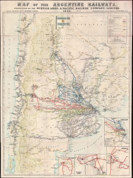 1925 Waterlow Buenos Aires Pacific Railways Railroad Map of Argentina
