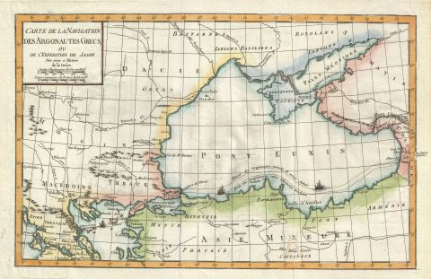 1770 Delisle de Sales Map of the Argonautic Expedition