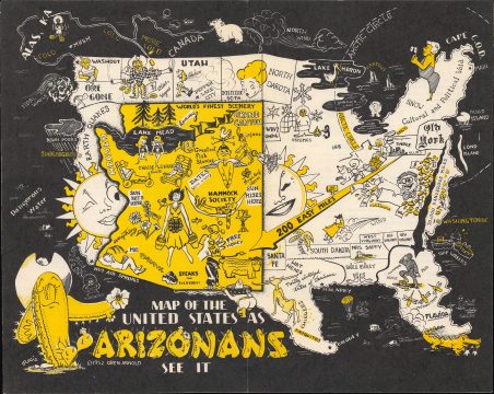 1952 Arnold Pictorial Map of the United States as Arizonans See It