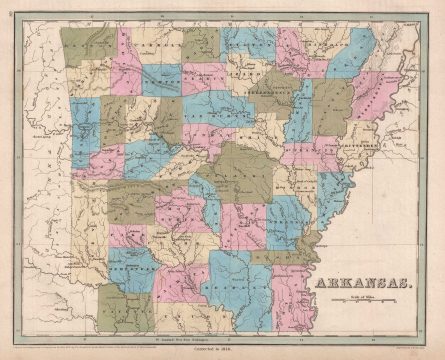 1846 Bradford Map of Arkansas