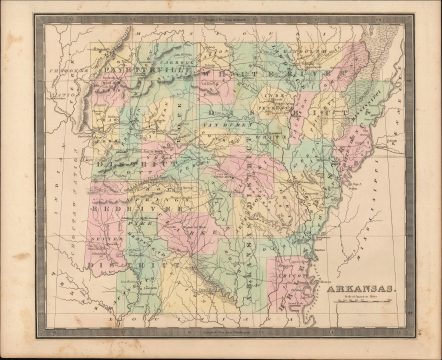 1849 Greenleaf Map of Arkansas