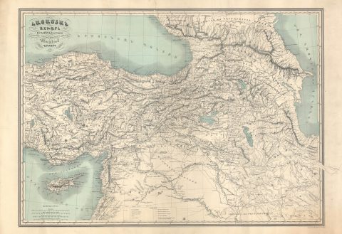 1849 Dadian Historical Map of Armenia, from the First Armenian Atlas