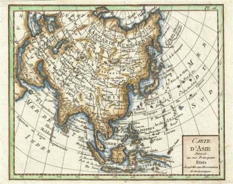 1799 Bertholon Map of Asia