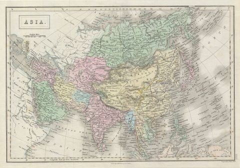 1851 Black Map of Asia
