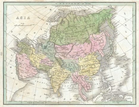 1835 Bradford Map of Asia