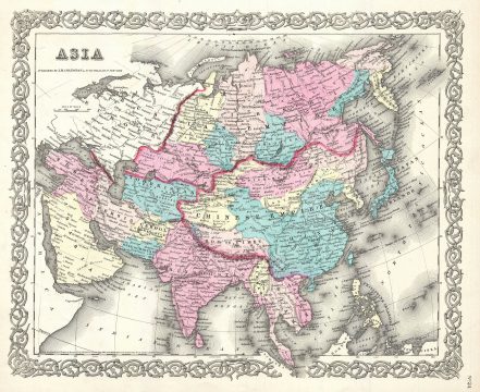 1855 Colton Map of Asia