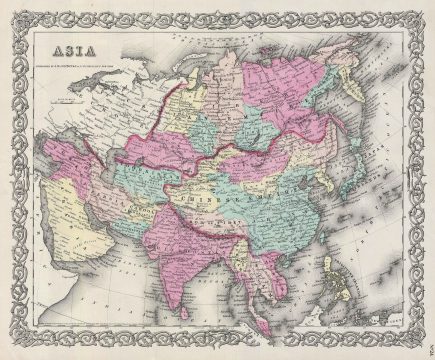 1856 Colton Map of Asia