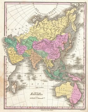1827 Finley Map of Asia and Australia