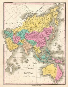 1828 Finley Map of Asia