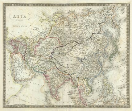 1835 Hall Map of Asia