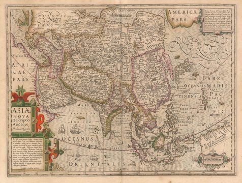 1628 Jodocus Hondius Map of Asia