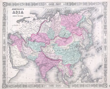 1864 Johnson's Map of Asia