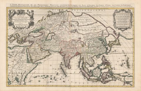 1696 Jaillot-Mortier Map of Asia