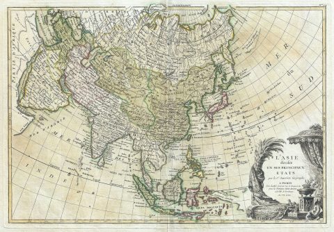 1762 Janvier Map of Asia