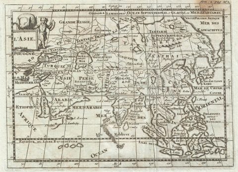 1700 Martineau Map of Asia