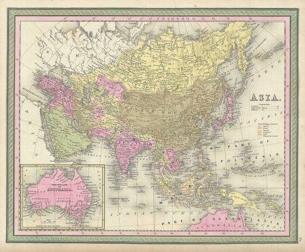 1849 Mitchell Map of Asia