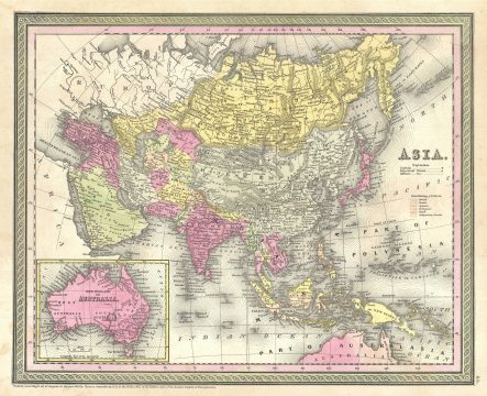 1854 Mitchell Map of Asia