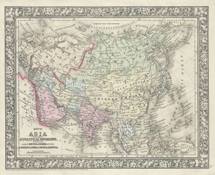 1866 Mitchell Map of Asia