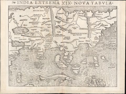 1540 Munster Map of Asia - FIRST EDITION / FIRST STATE!