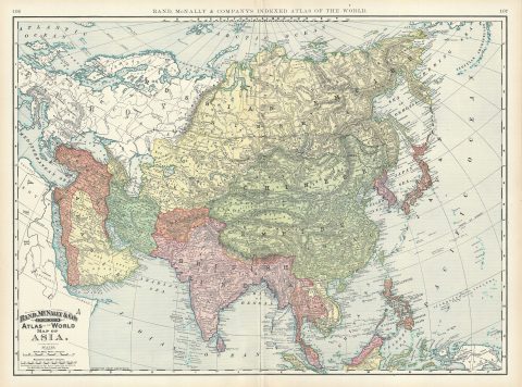 1892 Rand McNally Map of Asia