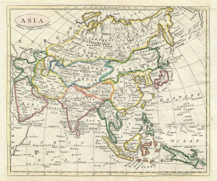 1821 Seaman Map of Asia