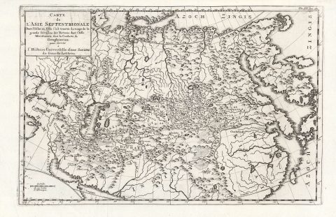 1726 Strahlenberg Map of Asia during the Reign of Genghis Khan