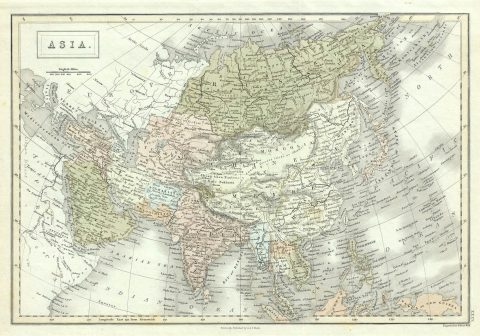 1851 Black Map of Asia