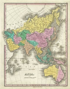 1827 Finley Map of Asia and Australia