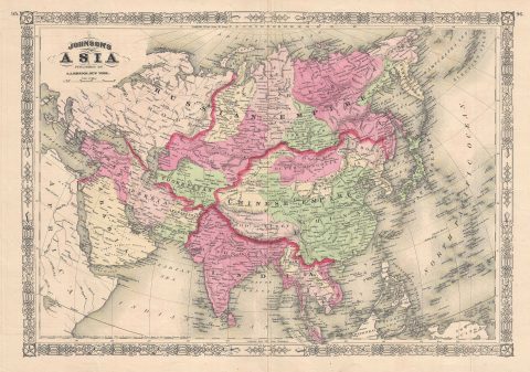 1867 Johnson Map of Asia