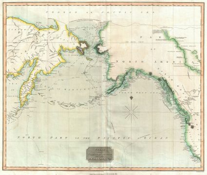 1816 Thomson Map of Alaska and the Bearing Strait